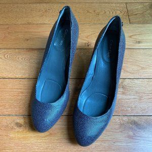 Calvin Klein Gray Saxton Wedge Heels